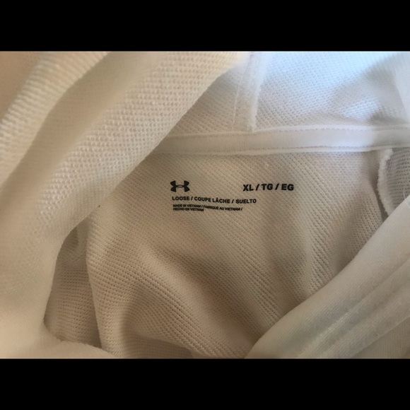 ⭐️ NWT Womens Under Armor Bright White/Black Hoodie/Sweatshirt Size XL Loose Fit - Picture 4 of 7